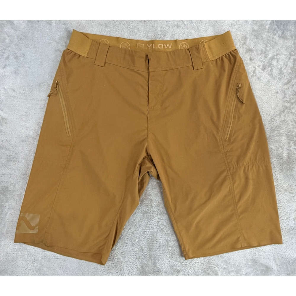 Flylow Mens Mountain Bike MTB Goodson Trail Shorts Khaki Tan XL